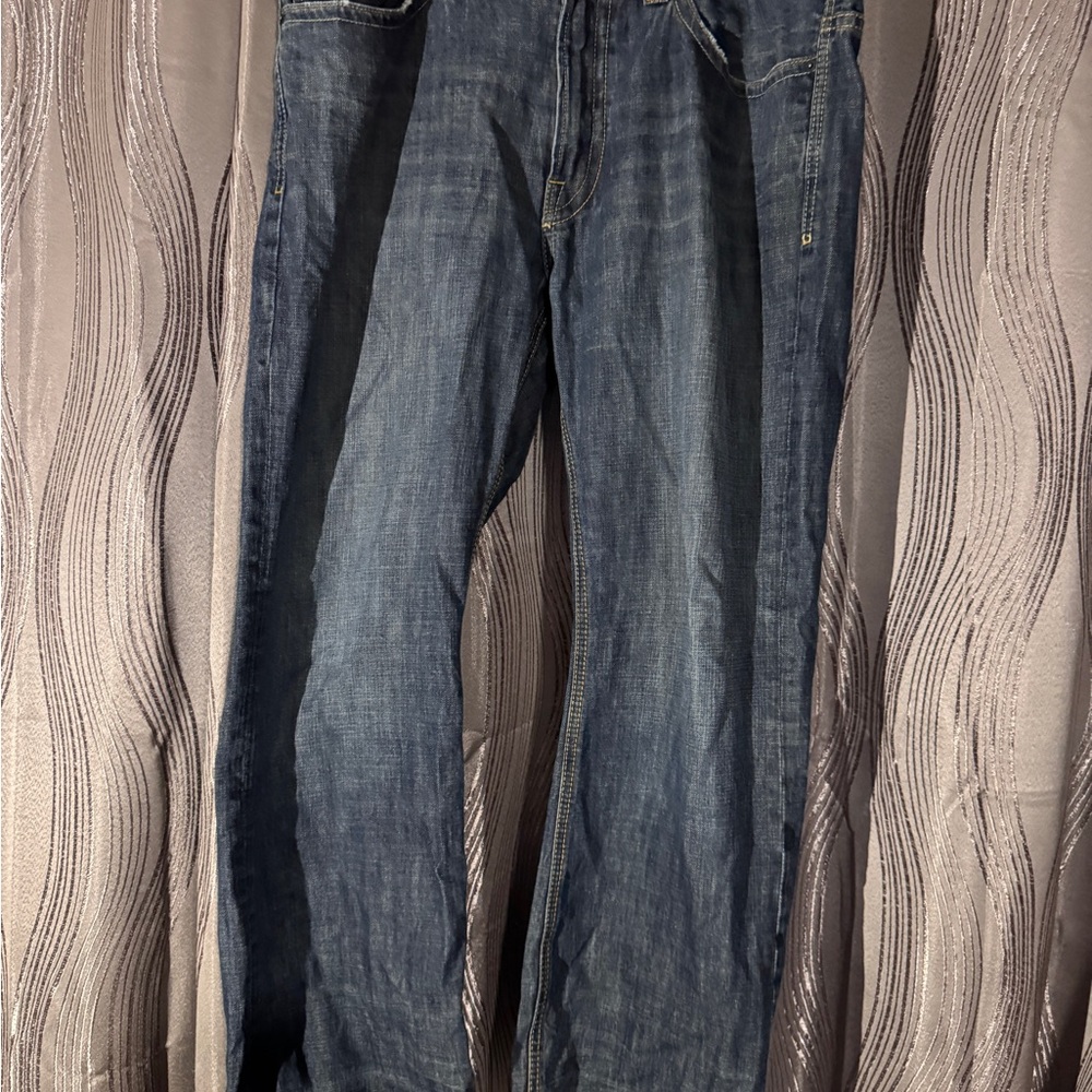 Express Blue Bootcut Jeans with Faded Wash and Classic Fit